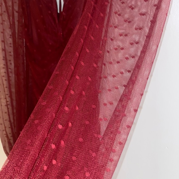 XS Robin Deep V Shimmer Dress in Red - Picture 3 of 7